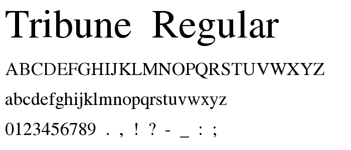 Tribune Regular font